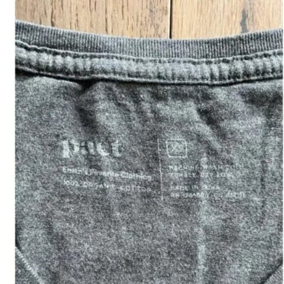 Pact Organic Cotton V-Neck T-Shirt Size XS Gray Softspun Lounge Casual Active - Picture 2 of 6